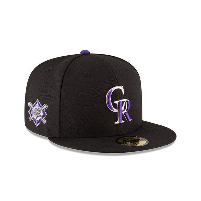 MLB Colorado Rockies Jackie Robinson Day 59Fifty Fitted (OFM1746) - Black New Era Caps